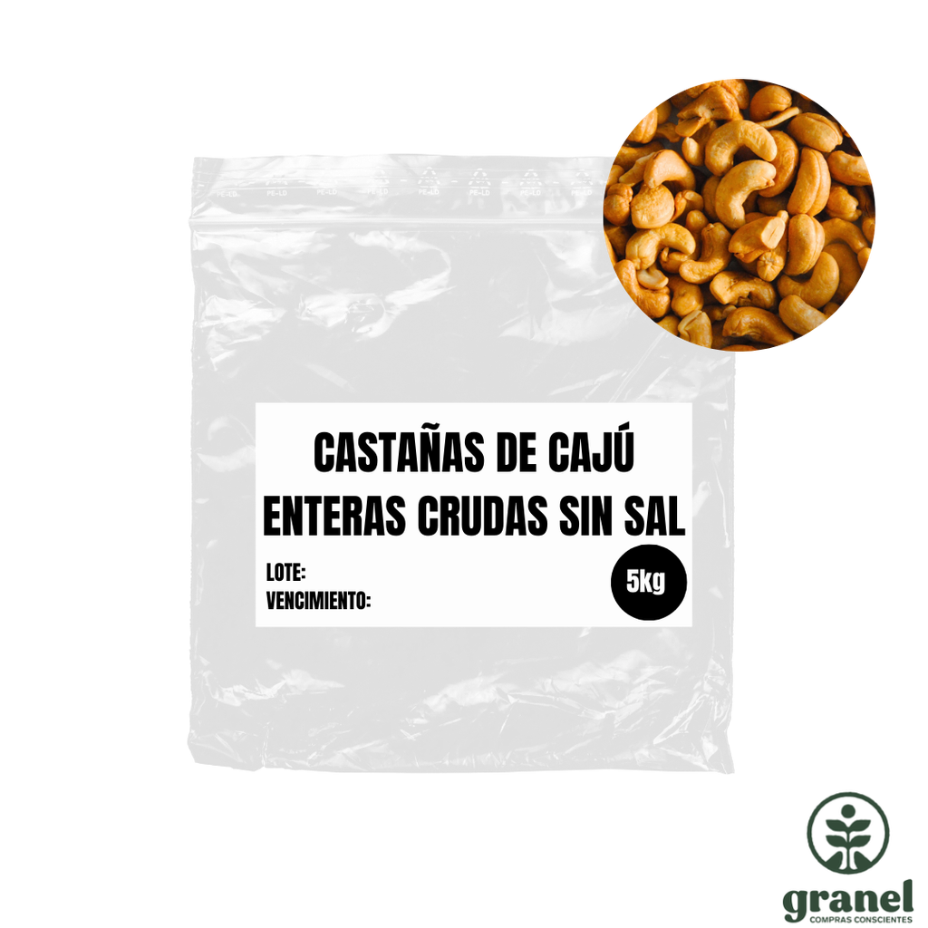 Castañas de cajú enteras crudas sin sal 5kg