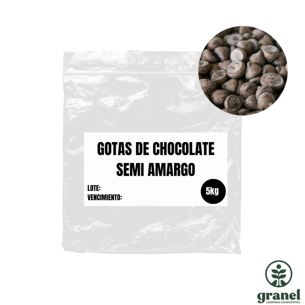 [Por encargue, plazo hasta 7 días] Gotas de chocolate semi amargo termorresistentes Belcolade. Bolsa 5kg