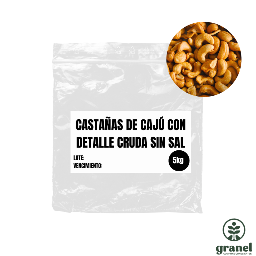 Castañas de cajú con detalles crudas sin sal 5kg