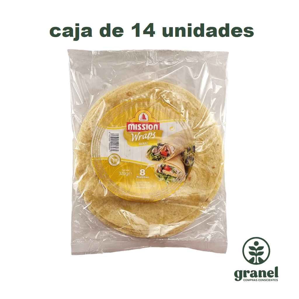 Tortillas wraps de maíz y trigo de 20cm Mission 320g | Caja 14 unidades