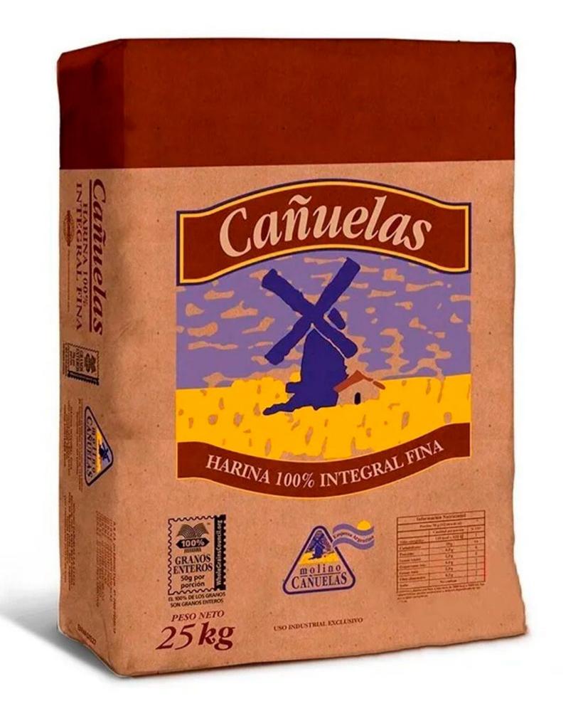 [Por encargue, plazo hasta 7 días] Harina de trigo 100% integral fina Cañuelas. Bolsa de 25kg