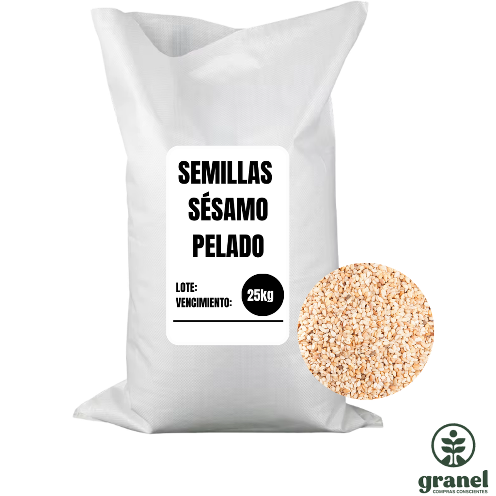 [Por encargue, plazo hasta 7 días] Sésamo pelado. Bolsa de 25kg