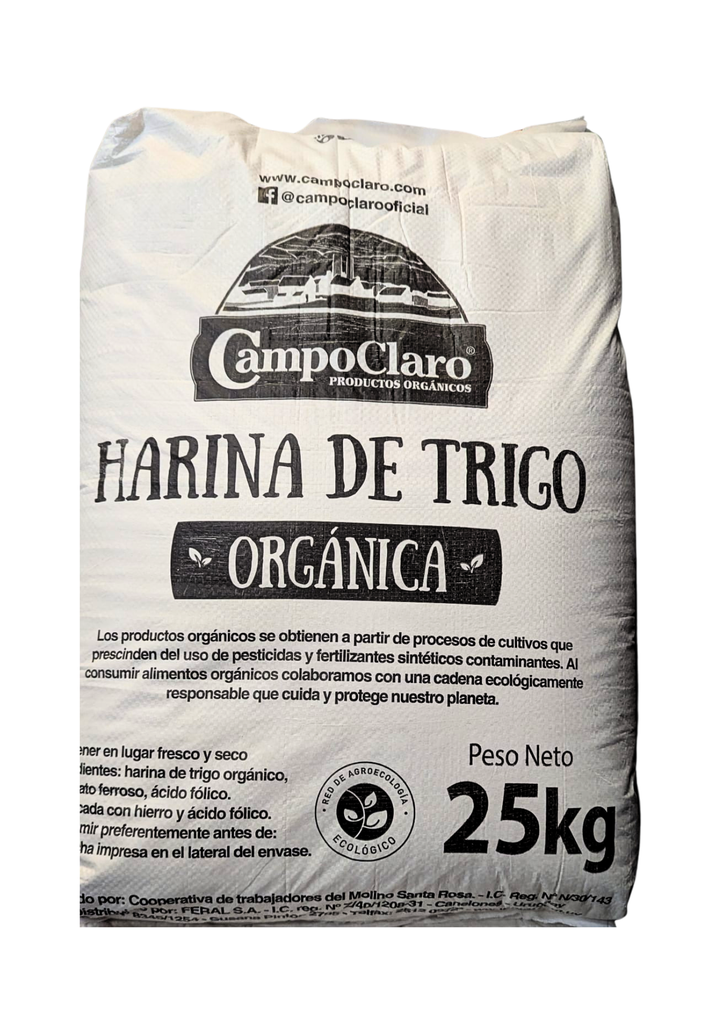 [Por encargue, plazo hasta 7 días] Harina de trigo blanca 00 orgánica Campo claro. Bolsa de 25kg