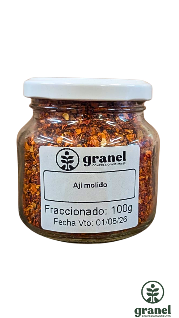 Ají molido 100g en frasco de vidrio