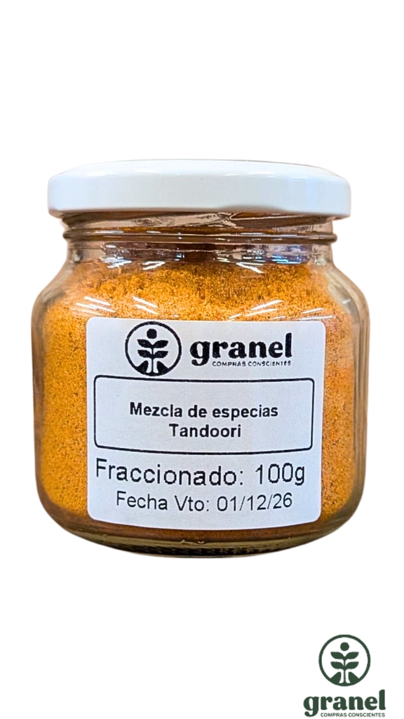 Mezcla de especias Tandoori 100g en frasco de vidrio