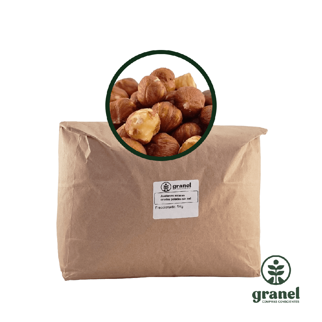 Avellanas enteras crudas peladas sin sal 5kg