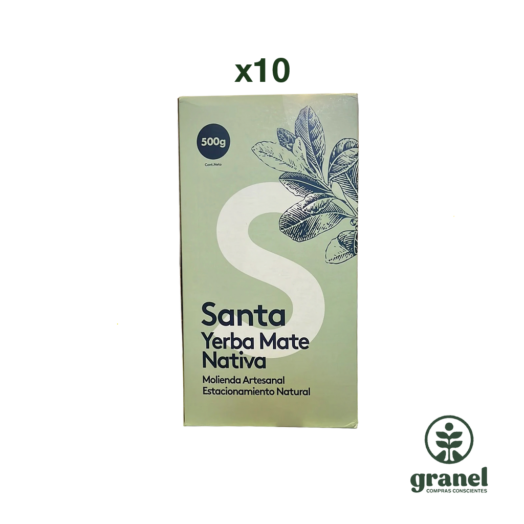 Yerba mate Santa Nativa 500g. Funda 10 unidades