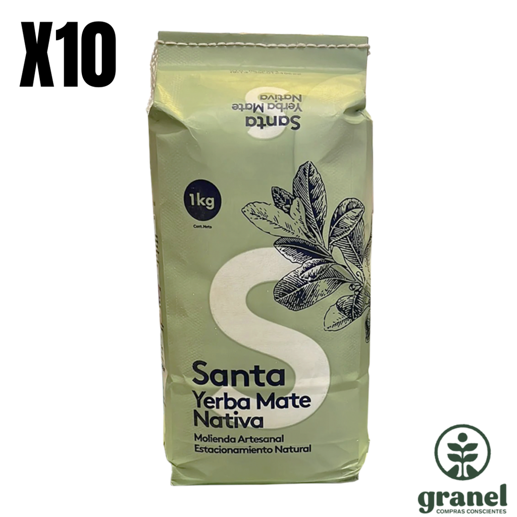 Yerba mate Santa Nativa 1kg. Funda 10 unidades