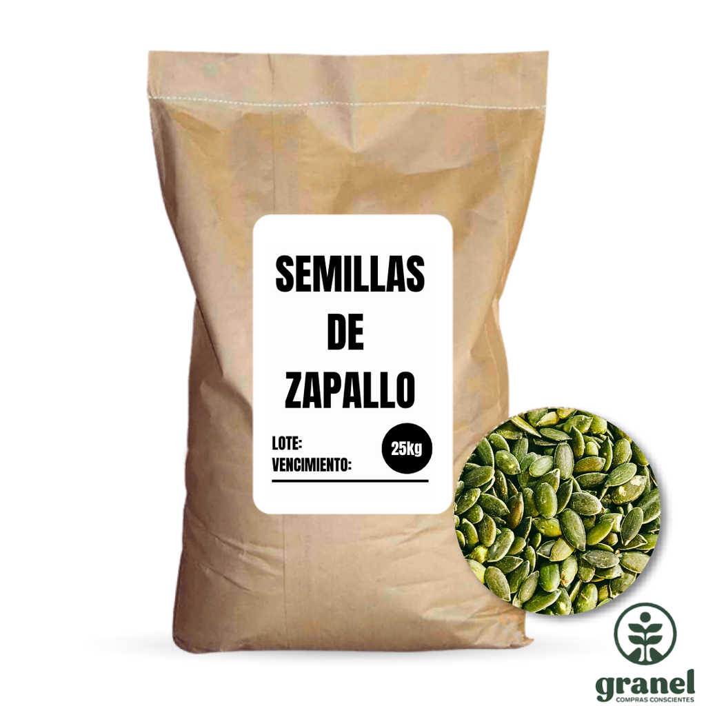 [Por encargue, plazo hasta 7 días] Semillas de zapallo peladas. Bolsa 25kg
