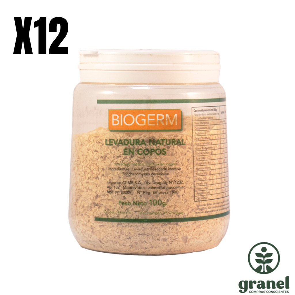Levadura nutricional en copos Biogerm 100g. Funda 12 unidades