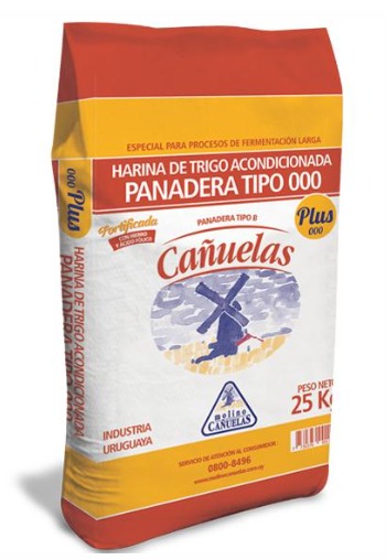 [9999] [Por encargue, plazo hasta 7 días] Harina de trigo panadera acondicionada Plus 000 Cañuelas. Bolsa 25kg
