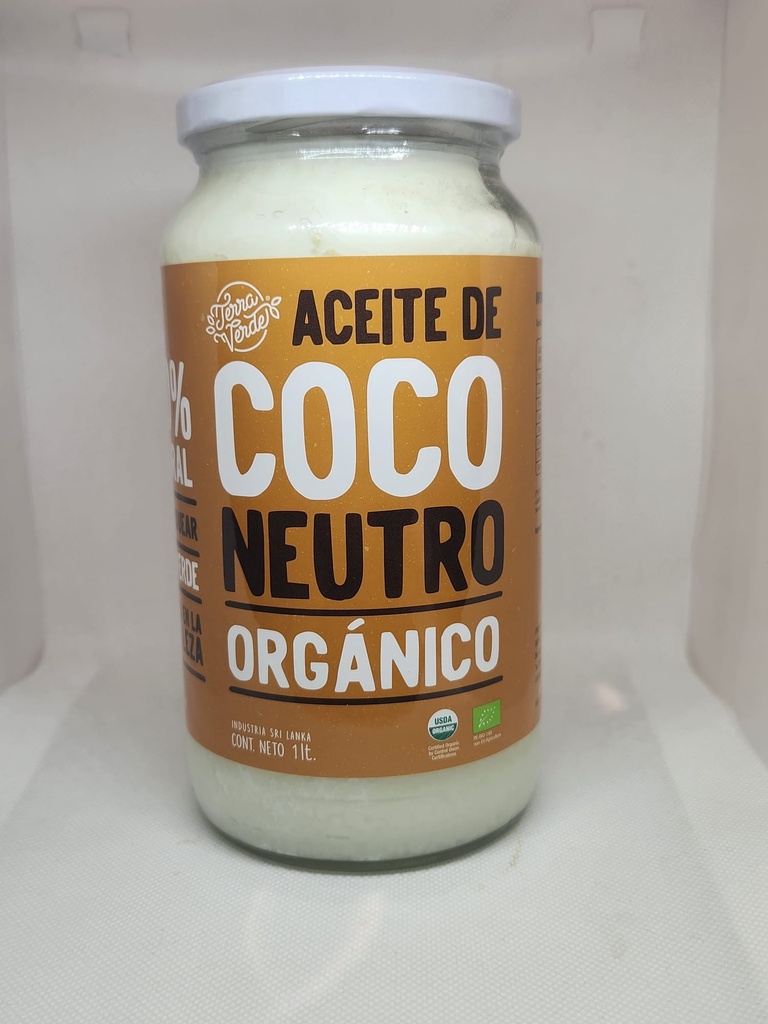 [10848] [Por encargue, plazo hasta 7 días] Aceite de coco neutro orgánico Terra Verde 1L. Caja de 6 unidades