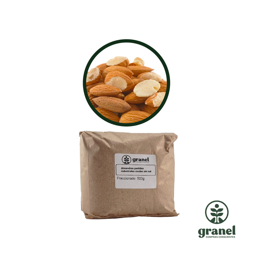 [12375] Almendras partidas industriales crudas sin sal 750g
